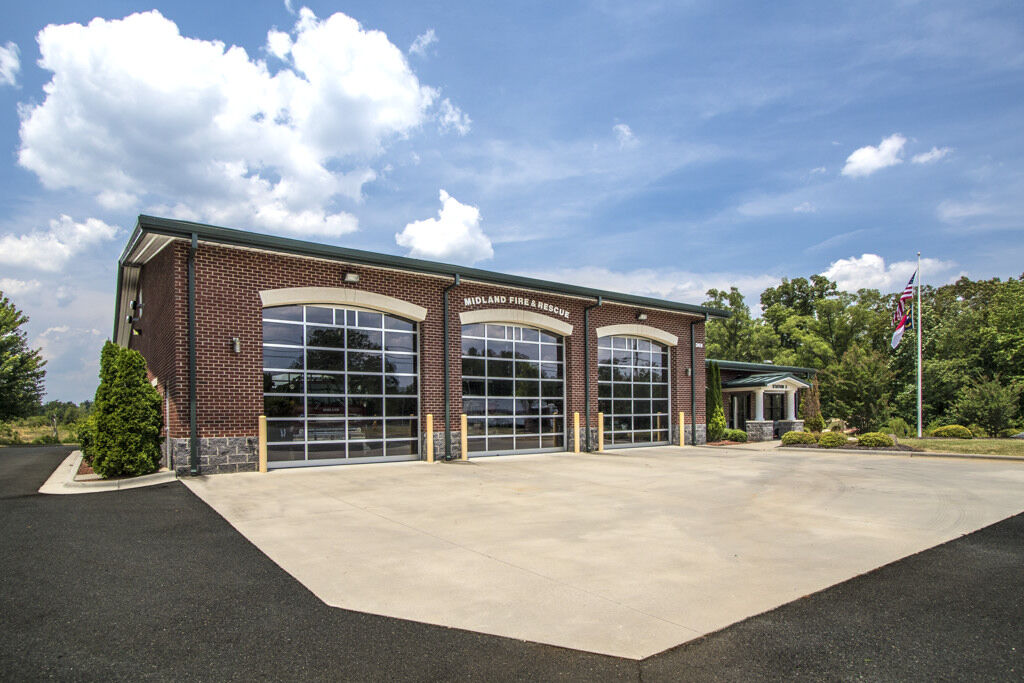 A fire station constructed by D.R. Reynolds.