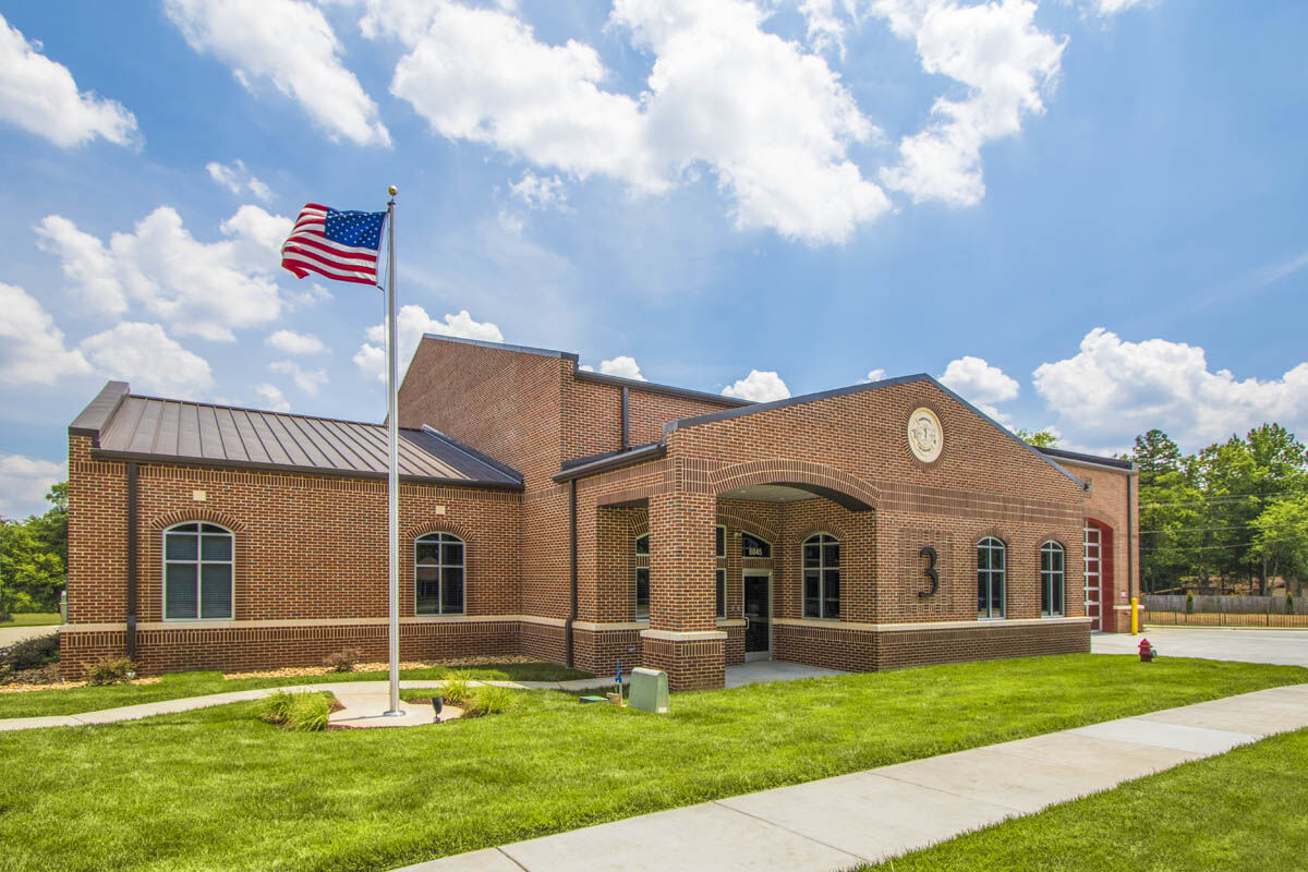 Exterior of D. R. Reynolds construction project at Harrisburg Fire Department in North Carolina.