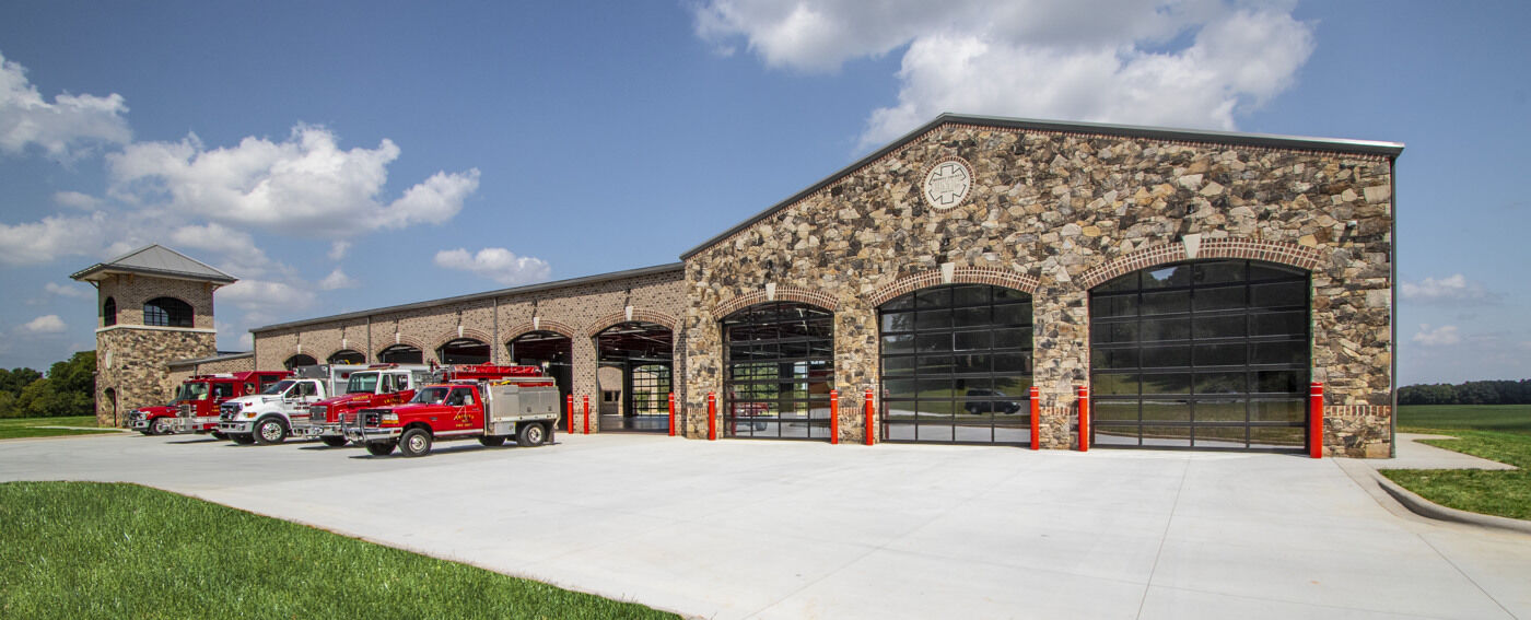 Exterior of D. R. Reynolds construction project at Trinity Fire & Rescue in North Carolina.