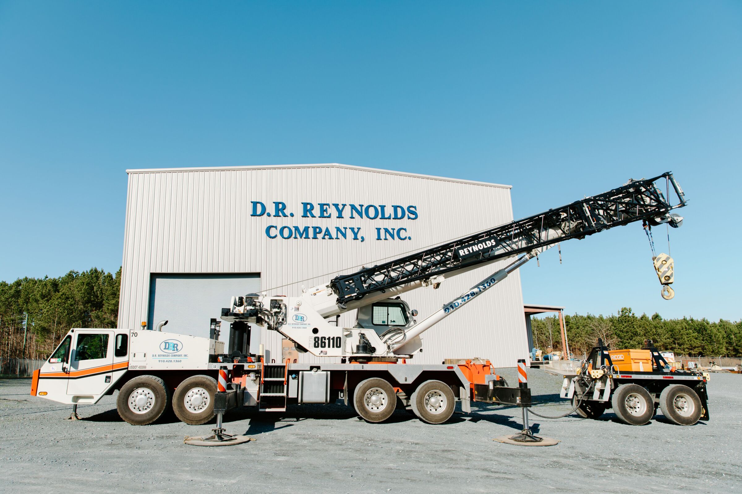 D. R. Reynolds warehouse in Star, NC, with crane in foreground.